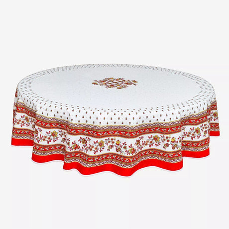Avignon Rot – Runde Provence-Tischdecke Ø 180 cm