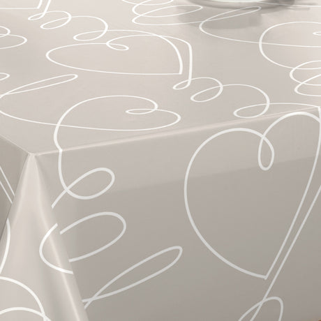 Beat It Earl Grey – Captain Cook Wachstuch Tischdecke mit grafischem Liniendesign, Ecke