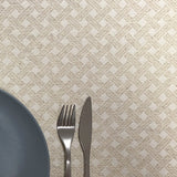 Benlliure Lino – Jacquardgewebte abwaschbare Tischdecke mit grafischem Muster, 160 cm, Nahaufnahme