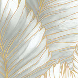 Betty Golden Palm – elegante Wachstuch Tischdecke mit goldenen Palmblättern