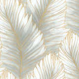Betty Golden Palm – elegante Wachstuch Tischdecke mit goldenen Palmblättern