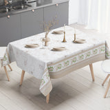 Blumenband – Wachstuch Tischdecke in Creme mit Blumenbordüre, Ambiente