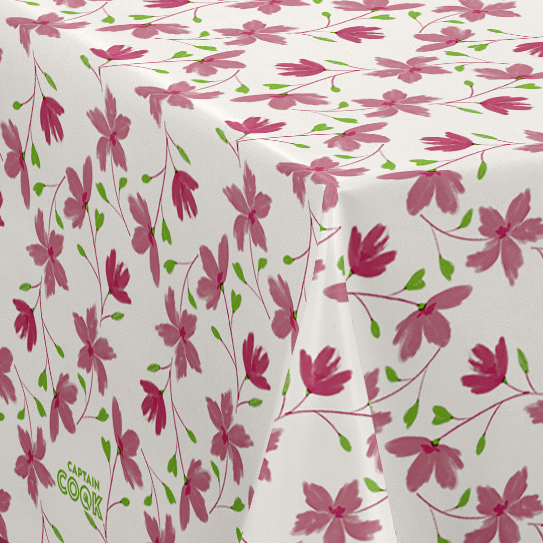 Bloom Bloom Cupcake - 160 cm breite Wachstuch Tischdecke mit Blumen, Ecke
