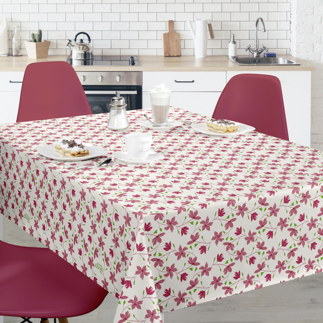 Bloom Bloom Cupcake - 160 cm breite Wachstuch Tischdecke mit Blumen, Ambiente