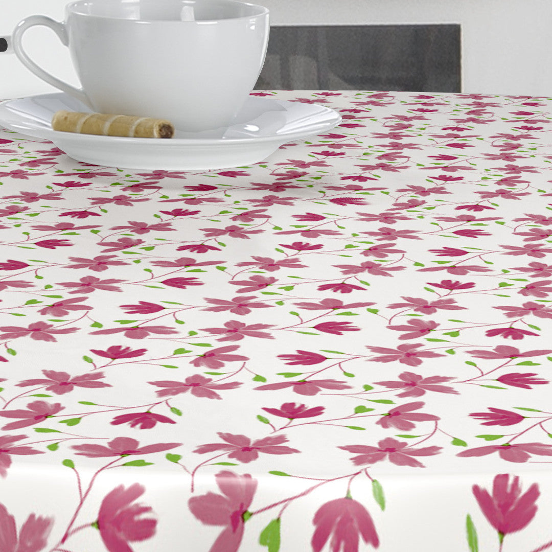 Bloom Bloom Cupcake - 160 cm breite Wachstuch Tischdecke mit Blumen, Nahaufnahme