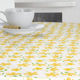 Bloom Bloom Lemonade – 160 cm breite Wachstuch Tischdecke mit Blumen, Nahaufnahme