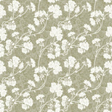 Botanic Green – Leicht geprägte Wachstuch Tischdecke mit Blumen, Muster