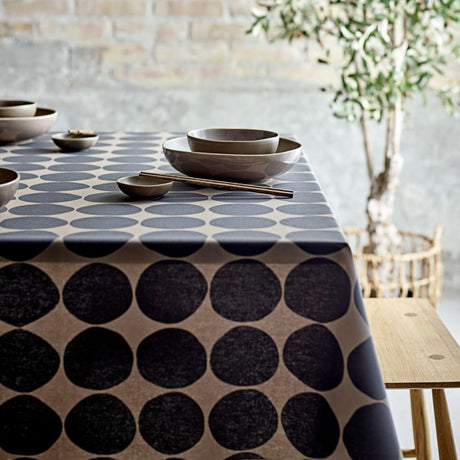 Bubbles Taupe - Abwaschbare Sødahl Tischdecke aus 100% Baumwolle mit rutschfester Unterseite, Ambiente
