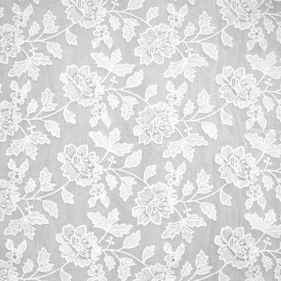 Camellia Lace – Weißer Spitzen-Tischläufer 50 cm (Meterware), Motiv