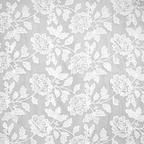 Camellia Lace – Weißer Spitzen-Tischläufer 50 cm (Meterware), Motiv
