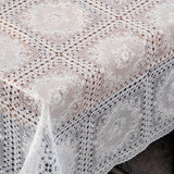 Camille Lace Weiß – Klassisch weiße Wachstuch Tischdecke in Spitzenoptik, Ecke