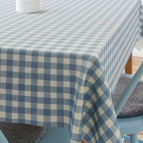 Careaux Blue – Extra starke Wachstuch Tischdecke mit klassischen blauen Karos, Ecke