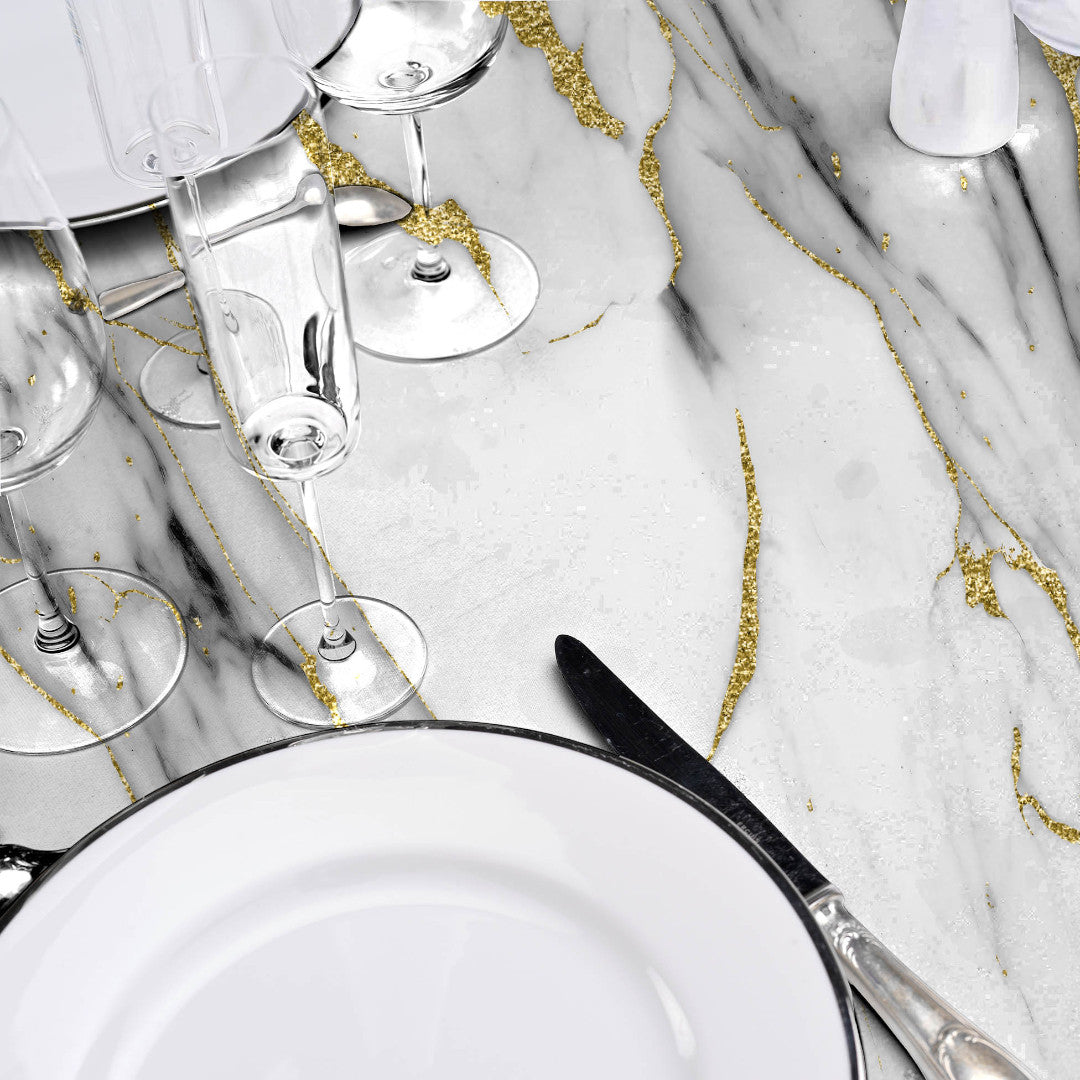 Ceramica – Starke Tischfolie transparent mit Marmoreffekt, Details