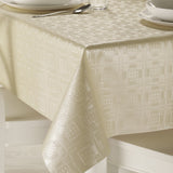 Champagne Damask - elegante Wachstuch Tischdecke mit klassischem Damastmuster in Champagnerfarbe, Ecke