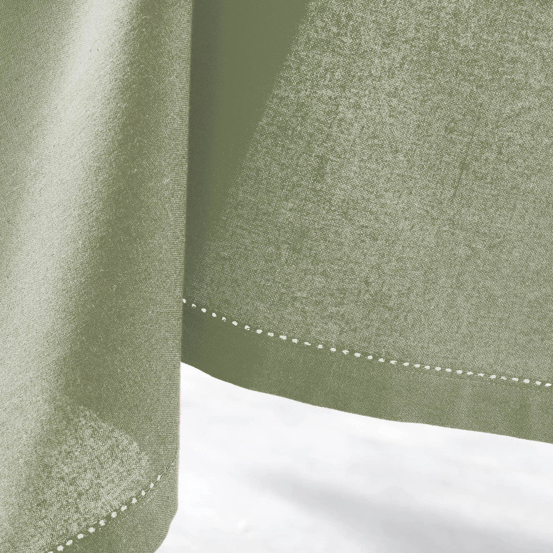 Charline Khaki – Einfarbige Baumwolltischdecke 140 x 240 cm, Nahaufnahme