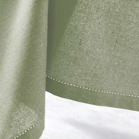 Charline Khaki – Einfarbige Baumwolltischdecke 140 x 240 cm, Nahaufnahme