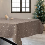 Christmas Carol Natur – damastgewebte Weihnachtstischdecke 160 x 220 cm, Ambienteaufnahme 2