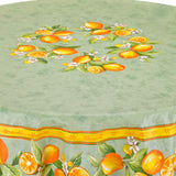 Citron Grün – Große runde acrylbeschichtete Provence-Tischdecke Ø 230, Nahaufnahme 1