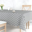 Classic Dot Grau - Wachstuch Tischdecke mit weißen Punkten