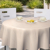 Claustra Apricot - Wachstuch Tischdecke mit Längsstreifen, Gartenambiente