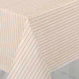 Claustra Apricot - Wachstuch Tischdecke mit Längsstreifen, Eckenansicht
