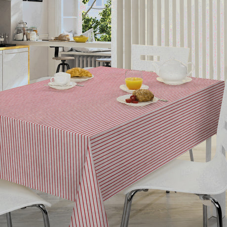 Nordfavn Claustra Red – Wachstuch Tischdecke mit Längsstreifen, Ambiente
