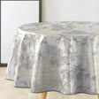 Coconut Metallic - Runde Wachstuch-Tischdecke in Grau mit Golddetails, Ø 155 cm