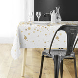 Constellation Weiß/Gold - Weihnachtstischdecke mit Metalldruck, 150 x 300 cm, Ambienteaufnahme