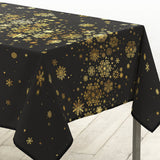 Constellation Schwarz/Gold - Weihnachtstischdecke mit Metalldruck, 150 x 240 cm, Ecke