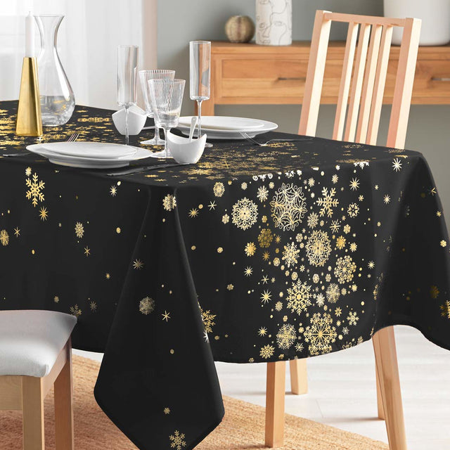 Constellation Schwarz/Gold - Weihnachtstischdecke mit Metalldruck, 150 x 240 cm, Ambienteaufnahme 1