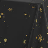 Constellation Schwarz/Gold - Weihnachtstischdecke mit Metalldruck, 150 x 240 cm, Muster