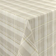 Country Check Sand – Karierte Wachstuch Tischdecke in Textiloptik, Ecke