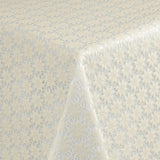 Daisy Lace – cremefarbene Wachstuch Tischdecke in Spitzenoptik mit kleinen Blumen