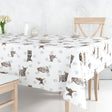 Dandy Grey – Wachstuch Tischdecke mit Hunden und Katzen, Ambiente