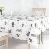 Dandy Grey – Wachstuch Tischdecke mit Hunden und Katzen, Ambiente