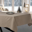 Dotea Beige - Damasttischdecke mit Punkten, 140 x 270 cm, Weihnachtsambiente
