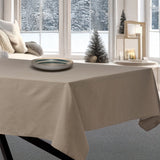 Dotea Beige - Damasttischdecke mit Punkten, 160 x 270 cm, Weihnachtsambiente