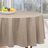 Dotea Beige - Runde Damasttischdecke mit Punkten, Ø 200 cm, Ambiente