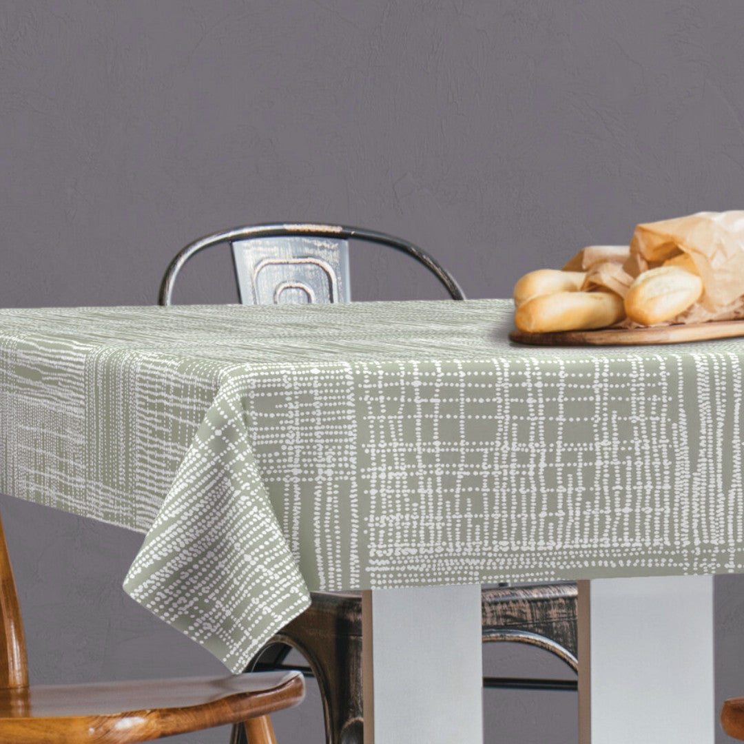 Dotsi – extra starke Wachstuch Tischdecke mit Punktmuster, Eckaufnahme