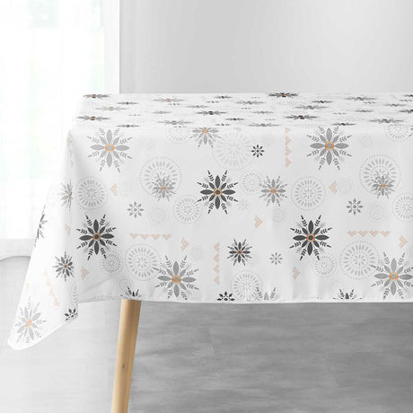 Enchante White - fleckabweisende Weihnachtstischdecke, 150 x 300 cm