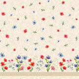 Engblomst Beige – Wachstuch Tischdecke mit Blumenbordüre, Muster
