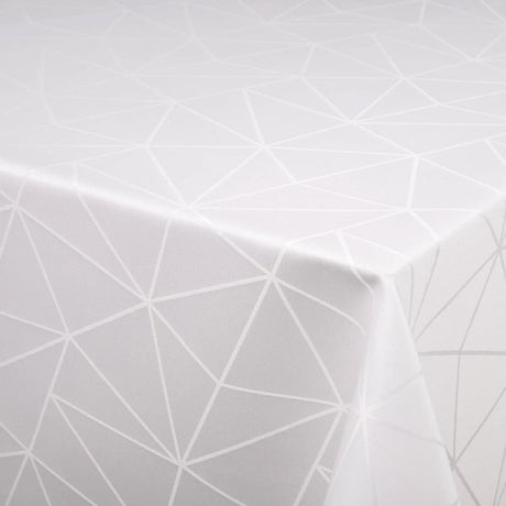 Engholm Tilde Weiß - Damast Tischdecke Ø 250 cm, Muster