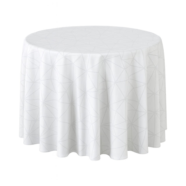 Engholm Tilde Weiß - Damast Tischdecke Ø 250 cm