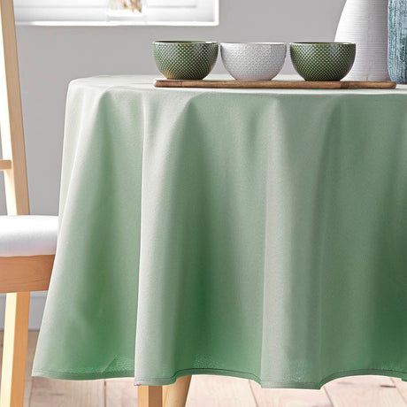 Essentiel Sauge – einfarbige runde Tischdecke Ø 180 cm, Nahaufnahme