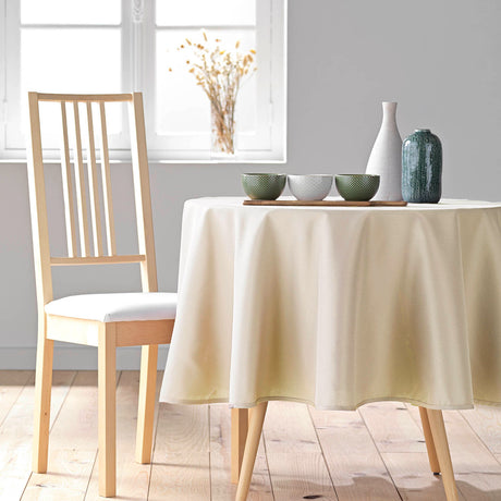 Essentiel Naturel - Einfarbige runde Tischdecke Ø 180 cm, Ambienteaufnahme