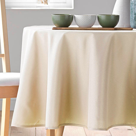 Essentiel Naturel - Einfarbige runde Tischdecke Ø 180 cm, Nahaufnahme