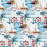 Faro Kystmotiv – abwaschbare Tischdecke mit maritimem Druckmuster, Musteransicht