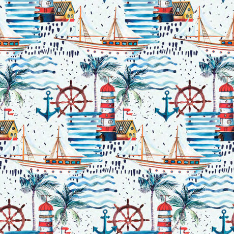 Faro Kystmotiv – abwaschbare Tischdecke mit maritimem Druckmuster, Musteransicht