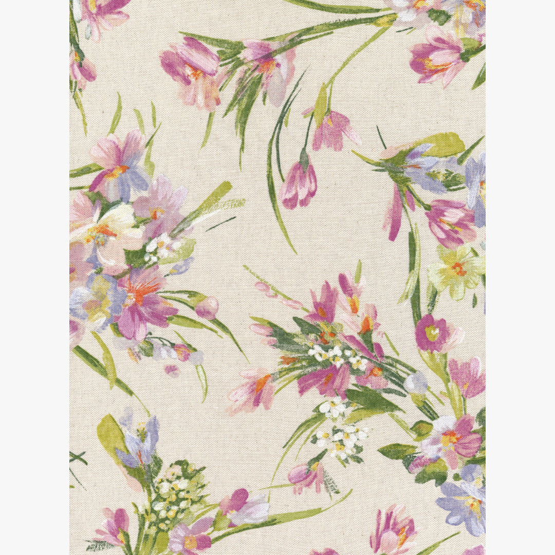 Fiori di Prato – Abwaschbare Tischdecke in Leinenoptik mit Wildblumen, Muster