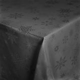 Flocons Anthrazit - Jacquardgewebte Weihnachts- und Neujahrstischdecke, 140 x 240 cm, Ecke